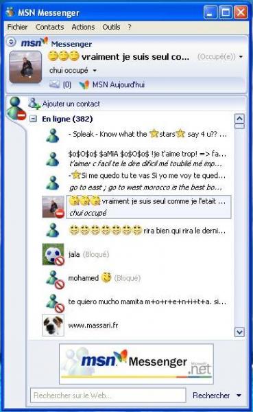 de plus proche 382 contacts en ligne